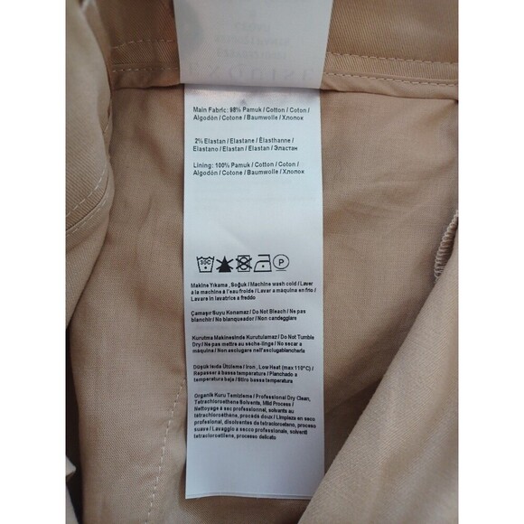 Anthropologie Exquise NWT high rise rolled hem pleated chino pants S minimalist - Picture 10 of 15